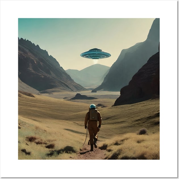 UFO in the Mountains Wall Art by Dead Galaxy